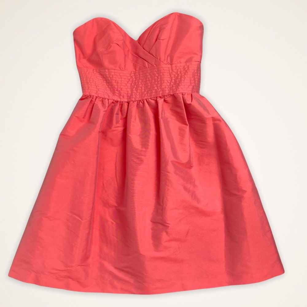 Alfred Sung Strapless Cocktail Dress D540 Salmon Pink